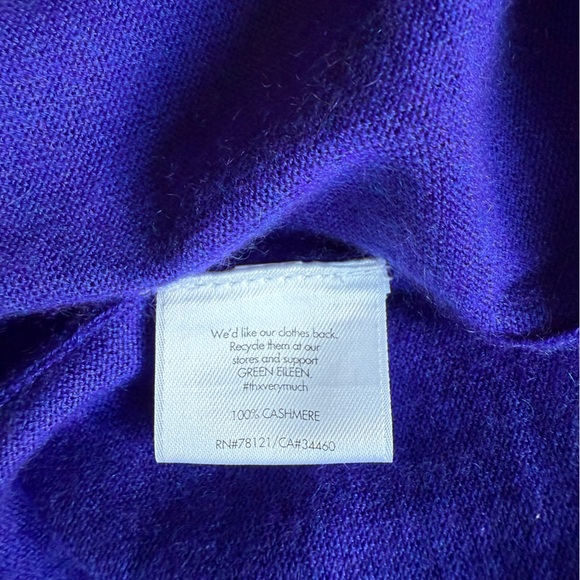 Eileen Fisher Women’s 100% Cashmere Crew Short Sleeve Sweater Tee Size Medium - Picture 7 of 7